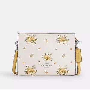NWT Coach White and Yellow Floral Slim Crossbody Bag